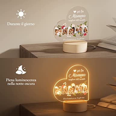 Targa in plexiglass con base luminosa